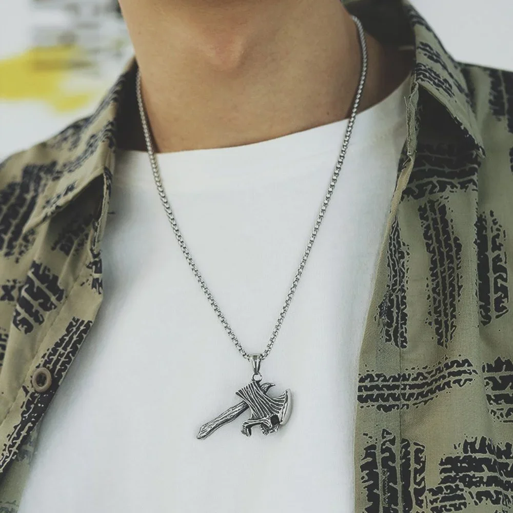 Skull Axe Necklace - Picture 2 of 5